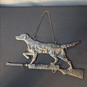 Vintage Metal Dog Wall Art with Chain with hooks